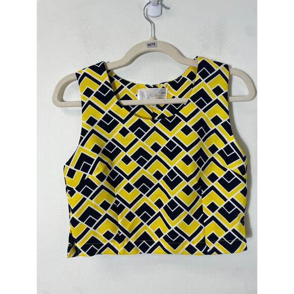 JOA Los Angeles Yellow and Navy Sleveless Top Sz S - Picture 1 of 3